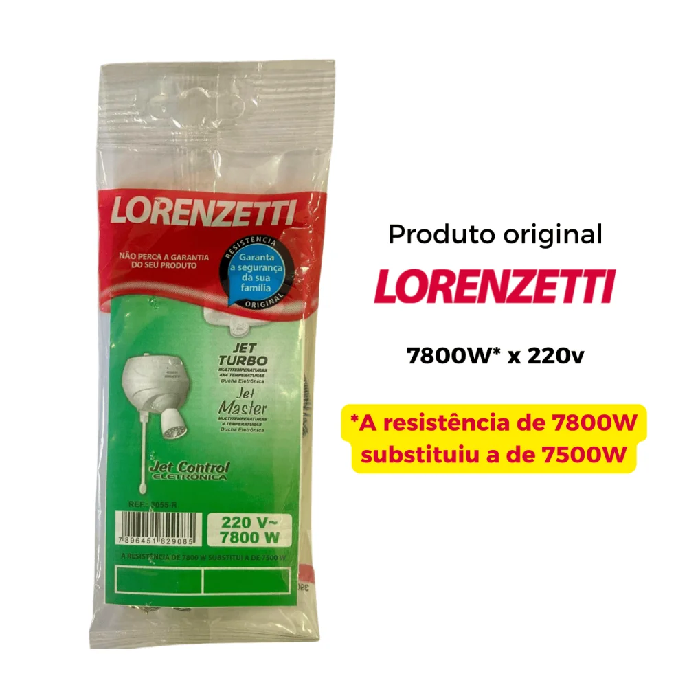 Chuveiro Jet Turbo Com Resistência Extra 220v 7800w Lorenzetti