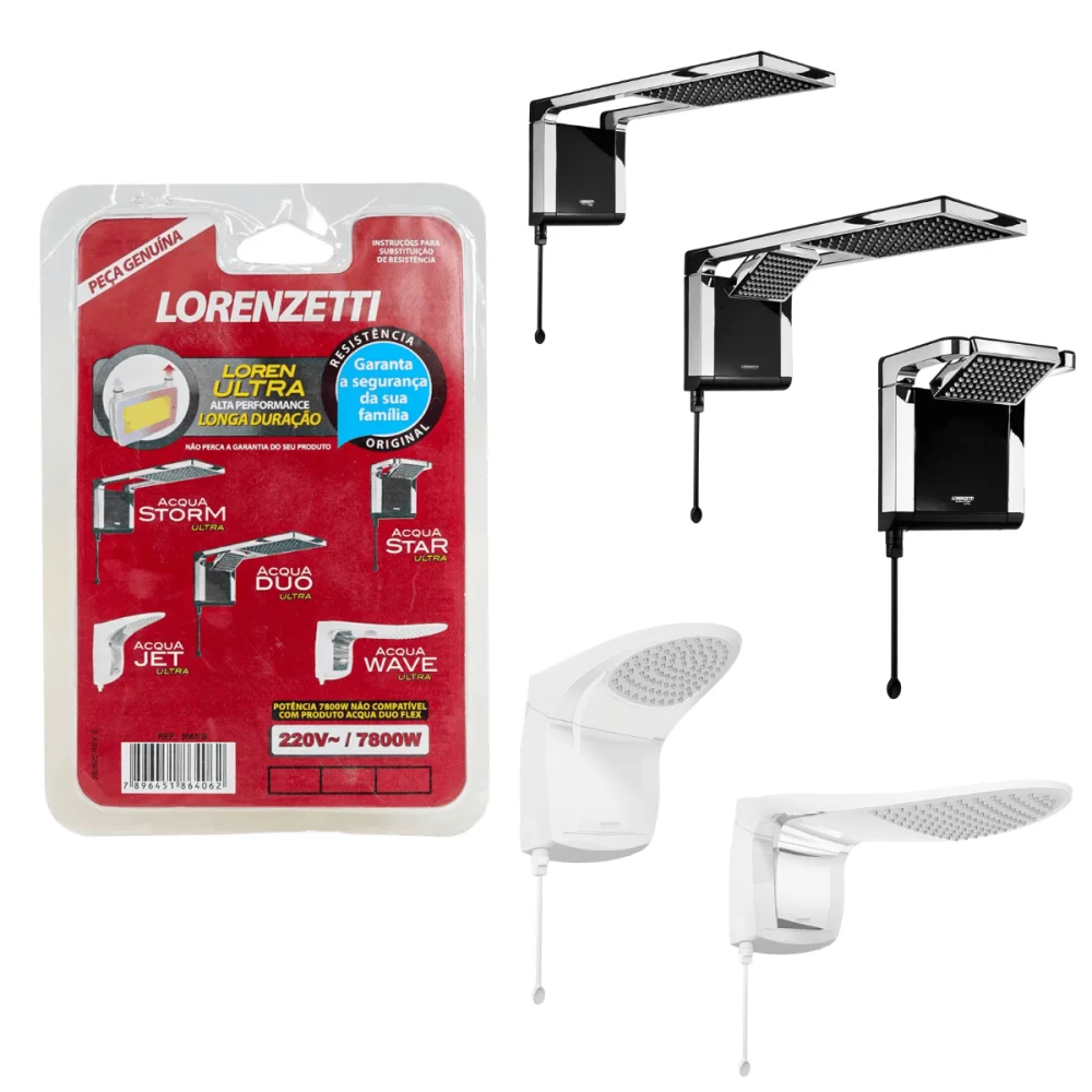 Resistência Acqua Ultra 7800w 220v 3065B Lorenzetti
