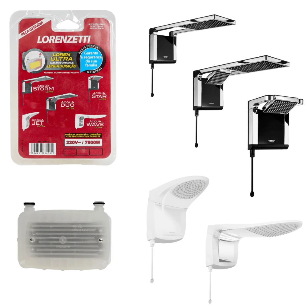 Resistência Acqua Ultra 7800w 220v 3065B Lorenzetti