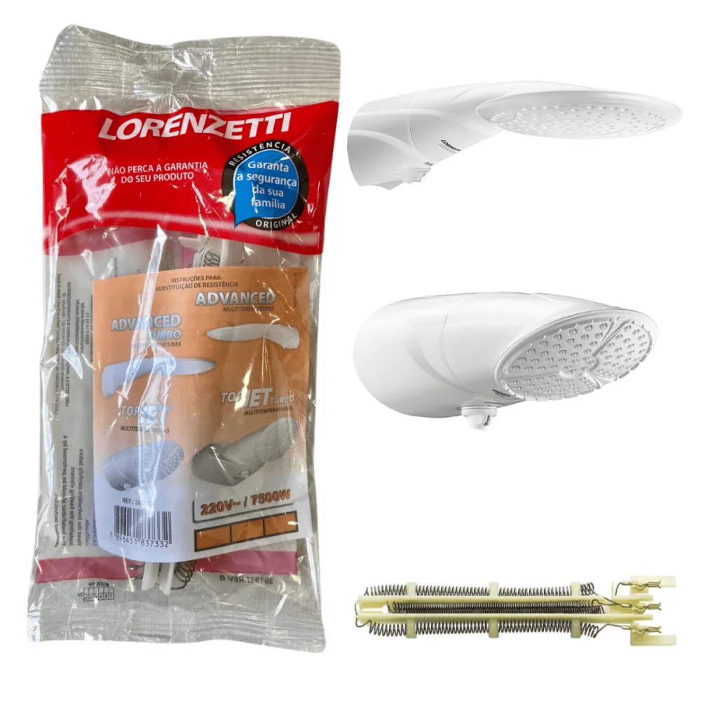 Resistência Para Chuveiro Advanced e Top Jet Multitemperaturas 220v x 7500w Lorenzetti