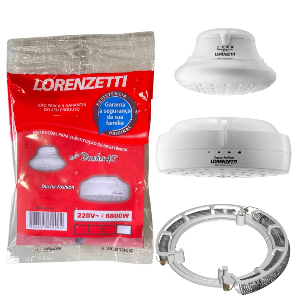 Resistência Para Chuveiro Ducha Fashion e Bella Ducha 4T 220v x 6800w Lorenzetti