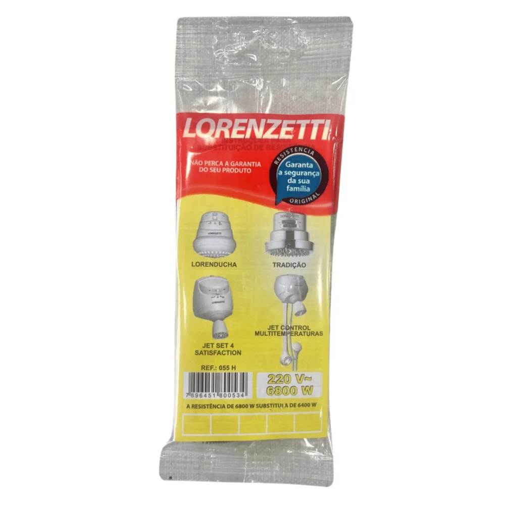 Resistência Para Chuveiro Tradição Lorenducha Jet4 e Jet Control 220v x 6800w Lorenzetti