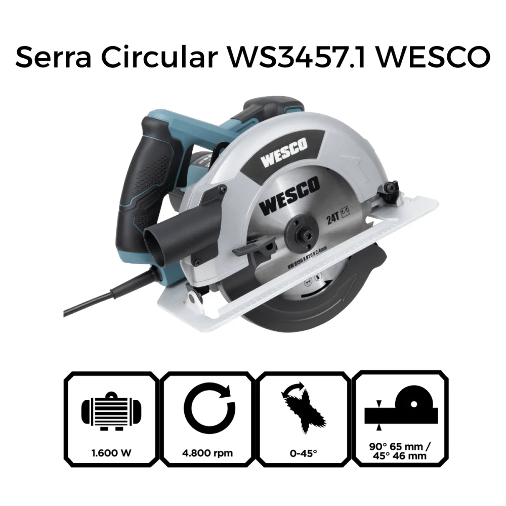 Serra Circular 7.1/4" 185mm 1600w 220v WS3457.1 Wesco