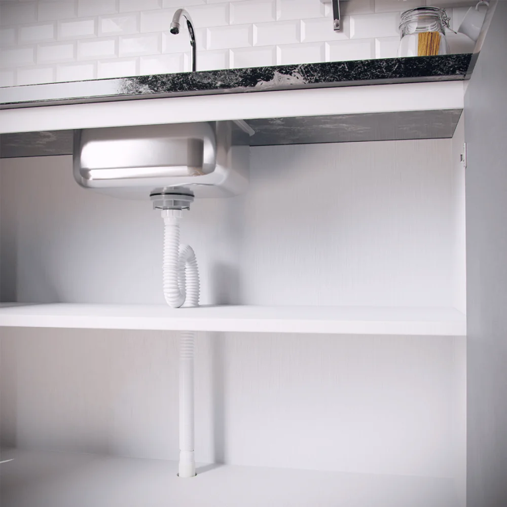 Sifão Tubo Extensivo Sanfonado Universal 150cm Branco Blukit