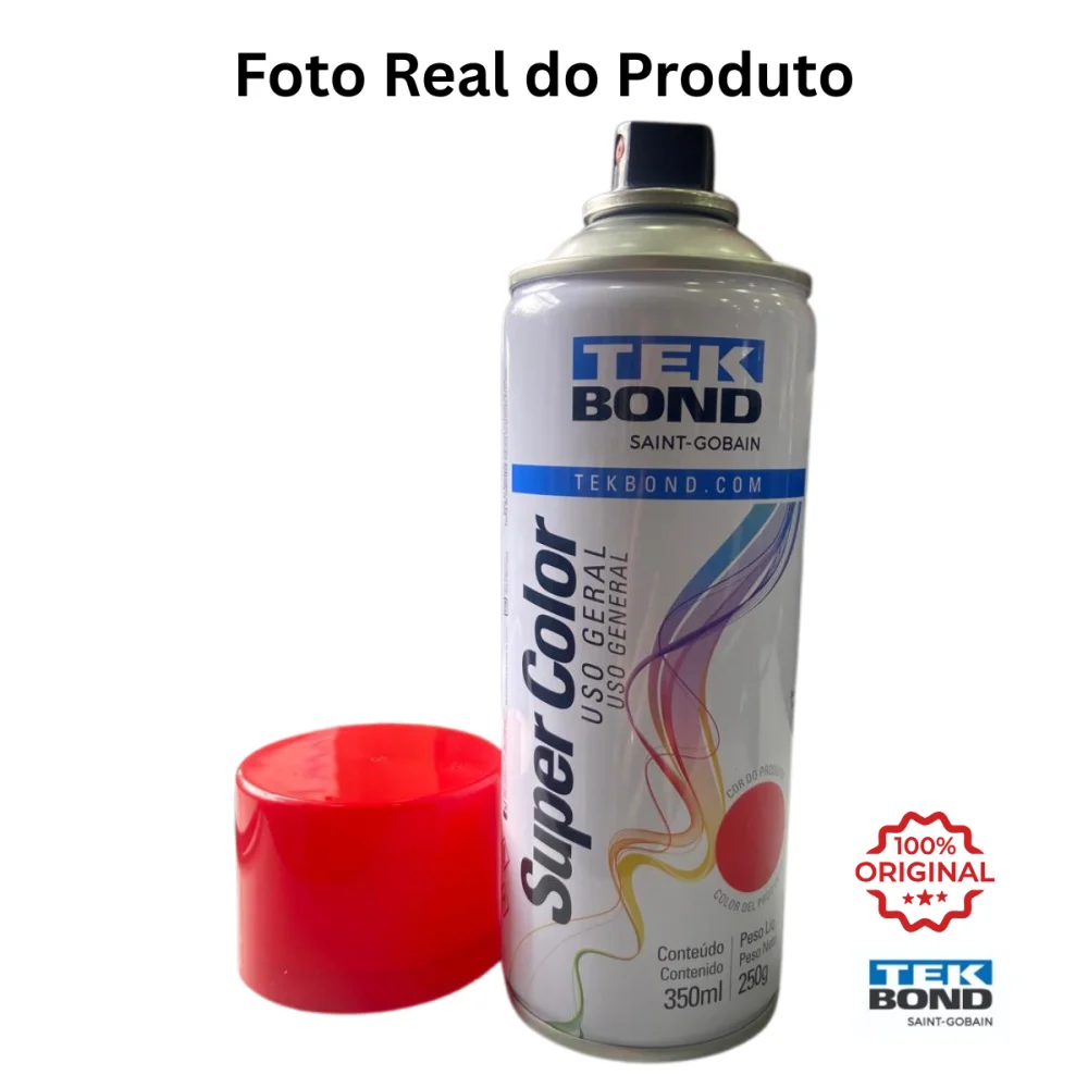 Tinta Spray Vermelha 350ml Tekbond Uso Geral Secagem Rápida