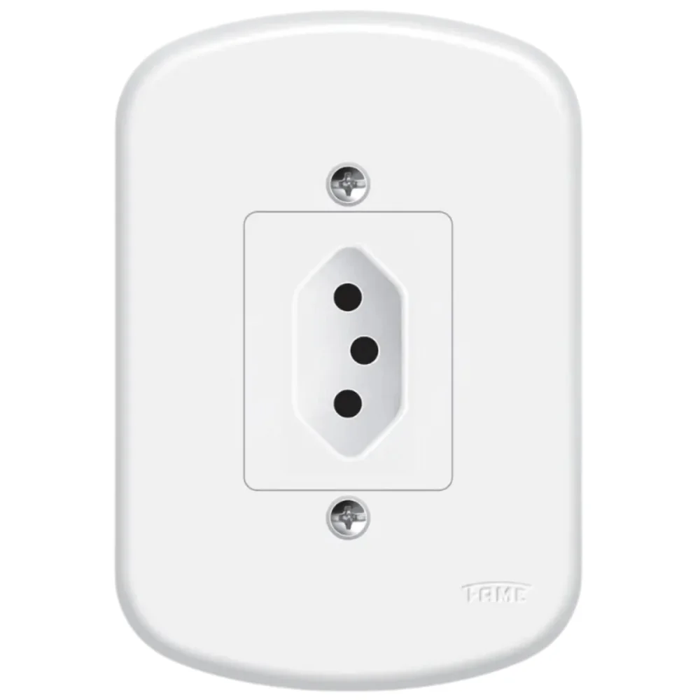 Tomada 2P+T 20A/250v Blanc Ref 1350 Fame