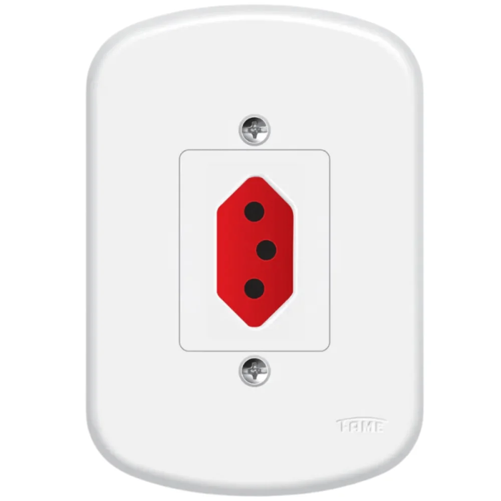 Tomada 2P+T 10A/250v Vermelha Para Uso Específico Blanc Ref 2336 Fame