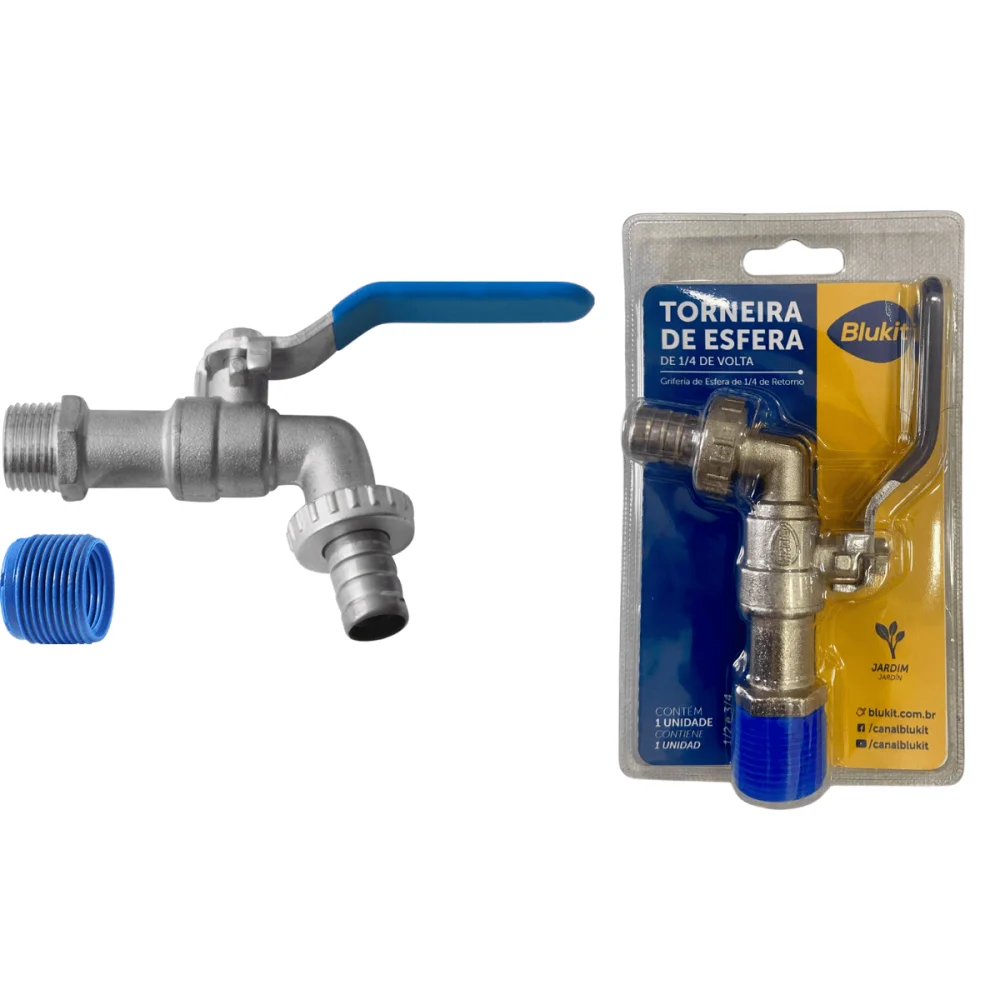 Torneira De Jardim Esfera Com Alavanca 1/4 De Volta 3/4"x1/2" Blukit