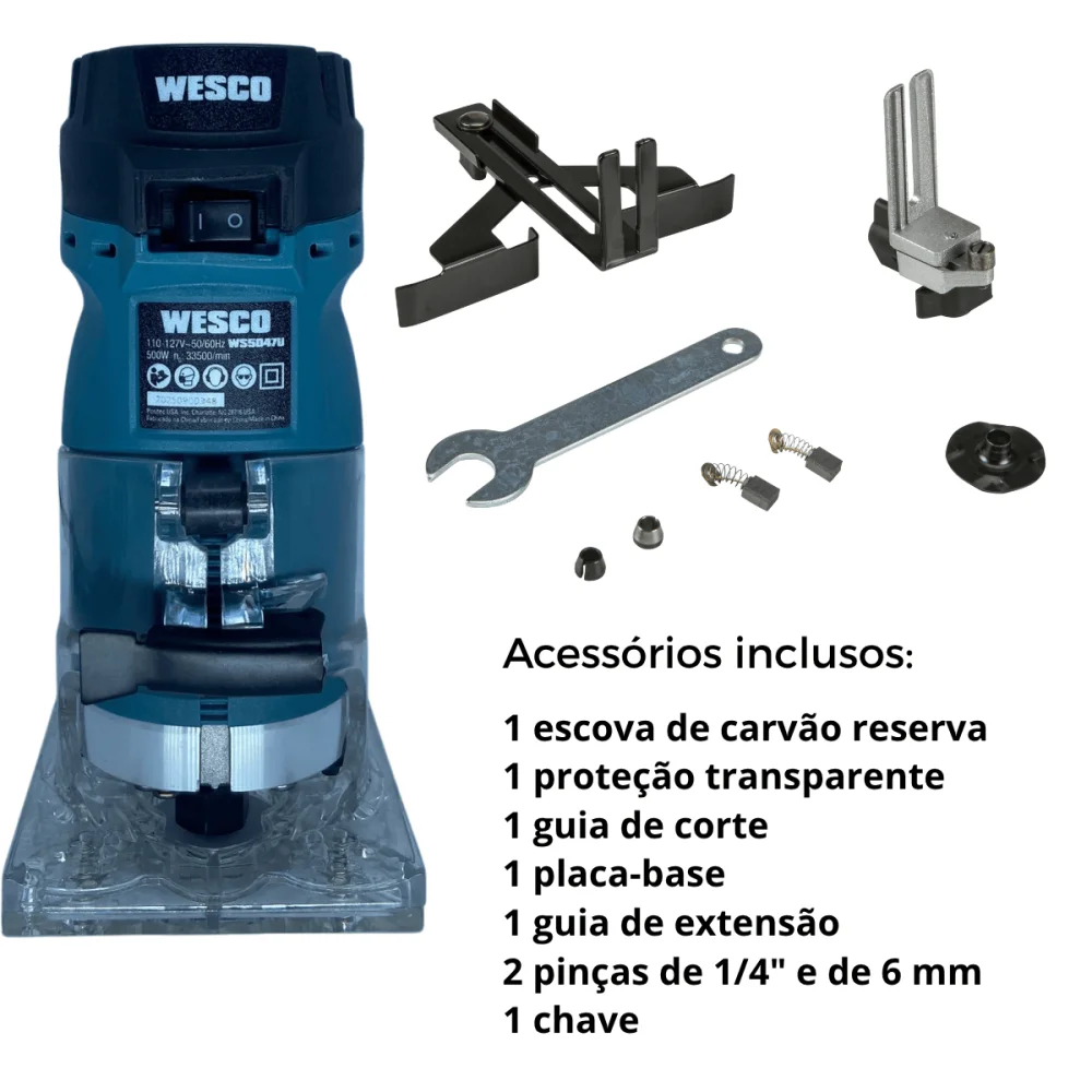 Tupia Laminadora 1/4" 6mm 500W 220v WS5047 Wesco