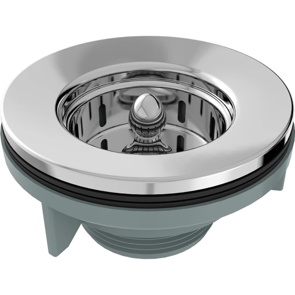 Válvula Para Escoamento Pia Americana Aba Aço Inox 3.1/2"x1.1/2" Blukit