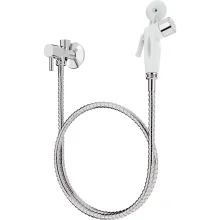 Kit Ducha Higiênica Completo Gatilho Branco Com Crivo Cromado Blukit