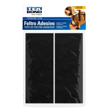 Feltro Adesivo Retangular 127x51mm Preto c/ 2 unidades Tekbond