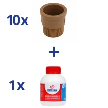 Kit 10 Peças Adaptador Soldável Curto DN 25 x 3/4" + 1 Adesivo para PVC 175g Krona