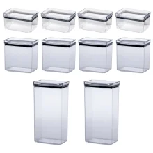 Kit 10 Potes Herméticos Paramount Lumini Retangular C/ Tampa