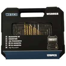 Kit de Brocas e Bits Com 125 Peças WS9958 Wesco