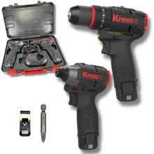 Kit Furadeira e Parafusadeira de Impacto 12V Brushless Kress KUG02