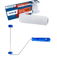 Kit Rolo de Lã Pele de Carneiro 23cm Ref.1322 + Suporte P/ Rolo Simples Ref.1301 Tigre