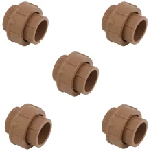 Kit União Soldável PVC Para Água Fria 25mm Marrom C/ 5 peças Krona