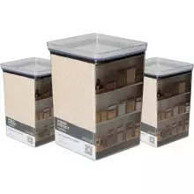 Pote Hermético Quadrado 6.215ml Lumini Paramount Kit c/3
