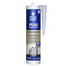 PU 40 Adesivo Selante Multiuso Preto PolyFort 360g Pulvitec