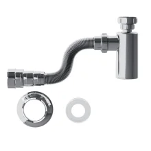 Sifão Sanfonado Com Copo Para Lavátorio PVC Cromado Blukit