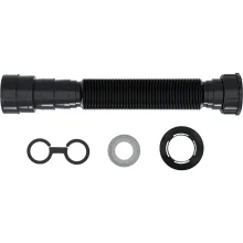 Sifão Tubo Extensivo Sanfonado 70cm Black(Preto) Com Canopla Blukit