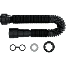 Sifão Tubo Extensivo Sanfonado 110cm Black(Preto) Com Canopla Blukit