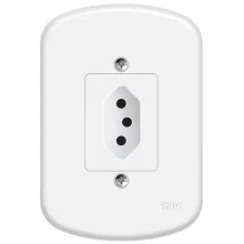 Tomada 2P+T 10A/250v Blanc Ref 1349 Fame