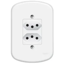 2 Tomadas 2P+T 20A/250v Distanciadas Blanc Ref 1354 Fame