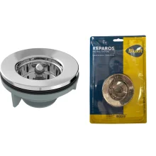 Válvula Para Escoamento Pia Americana Aba Aço Inox 3.1/2"x1.1/2" Blukit