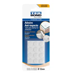 Adesivo Anti Impacto Bumper Redondo 12mm P c/ 12 unidades Tekbond