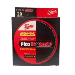 Fita Isolante Classe A (Uso Profissional) 19mm x 20mts x 0,18mm Ref 4271 Fame