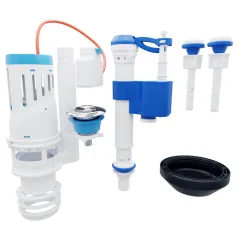 Kit Completo Para Caixa Acoplada Com Acionador Duplo Cromado Blukit