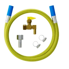Kit Instação Fogão Forno Cooktop 1/2" x 1/2" Com Mangueira Flexível Ponta Azul 1,20mt Blukit