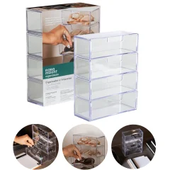 Organizador 4 Gavetas Multiuso Oculos Maquiagem Escritório