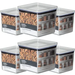 Pote Hermético Quadrado 2.195ml Lumini Cristal Paramount Kit c/6