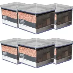 Pote Hermético Quadrado 3.040ml Lumini Cristal Paramount Kit c/6