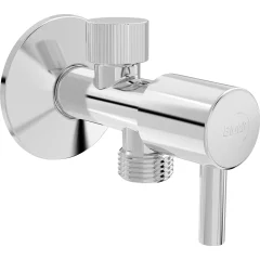 Registro 1/4 De Volta Com Derivação ABS Cromado Para Ducha Higiênica 1/2"x1/2" Blukit