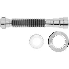 Sifão Tubo Extensivo Sanfonado Universal 70cm Cromado Com Canopla Blukit