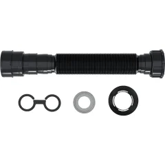 Sifão Tubo Extensivo Sanfonado 70cm Black(Preto) Com Canopla Blukit