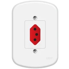 Tomada 2P+T 10A/250v Vermelha Para Uso Específico Blanc Ref 2336 Fame