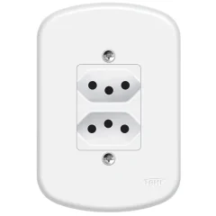 2 Tomadas 2P+T 20A/250v Distanciadas Blanc Ref 1354 Fame
