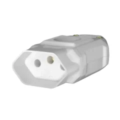 Tomada 2P+T 10A/250v Junção Fêmea Cinza Ref 4175 Fame