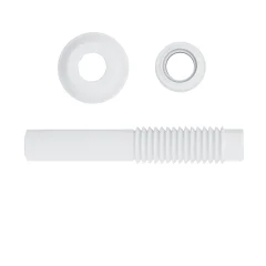 Tubo Ligação Ajustável Branco Para Vaso Sanitário DN38 x 26cm Blukit