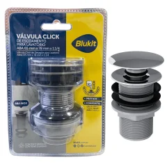 Válvula Click Para Tanque e Lavatório Aba Aço Inox Blukit