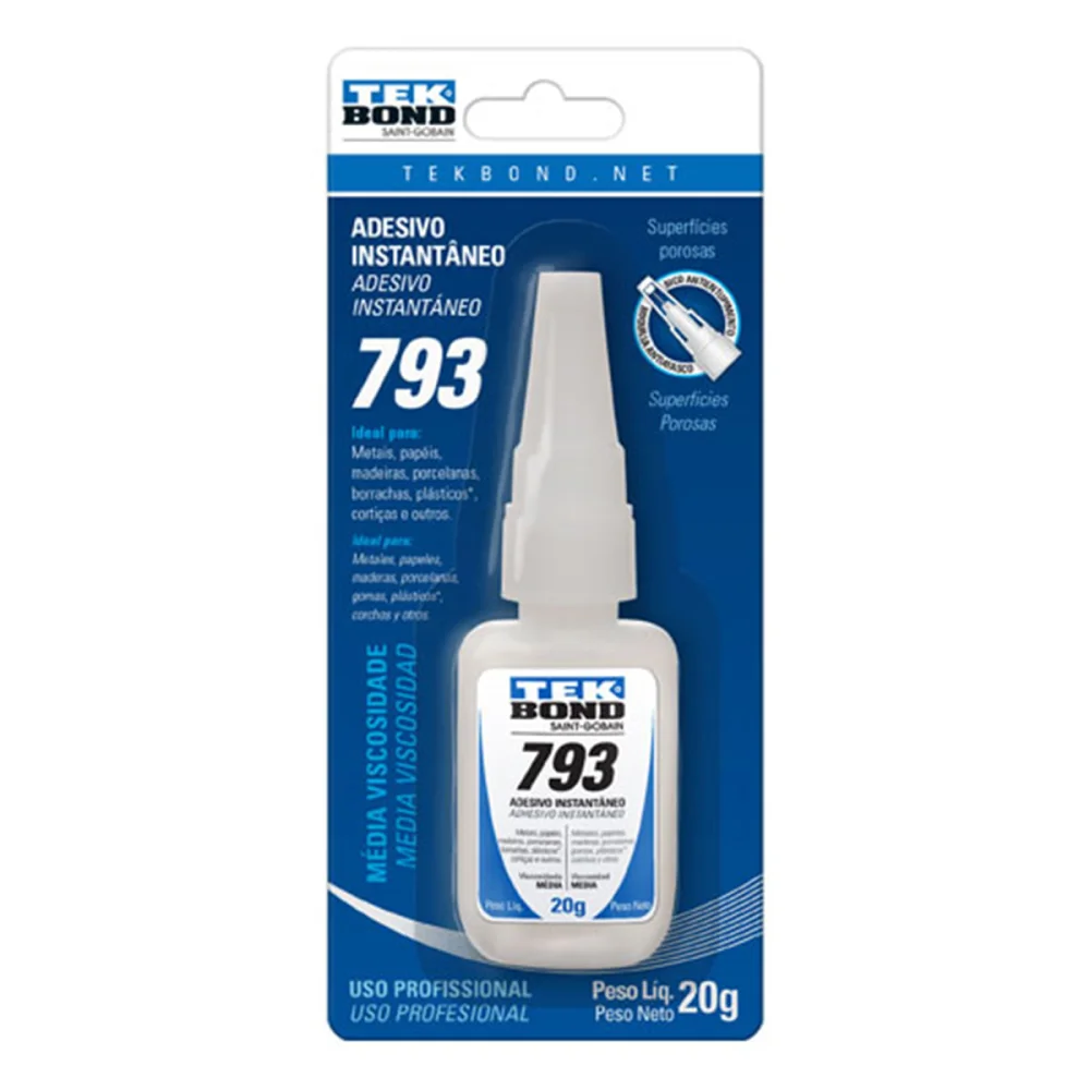 Adesivo Instantâneo Multiuso 793 Blister 20571002802 Tekbond 20g