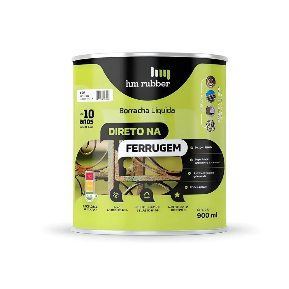 Anticorrosivo para Metal Direto na Ferrugem Hm Rubber 900 ml