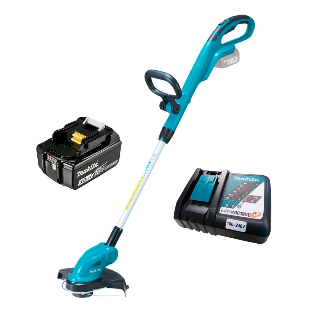 Aparador de Grama à Bateria e Bateria 18V 3.0Ah e Carregador DUR181ZC Makita