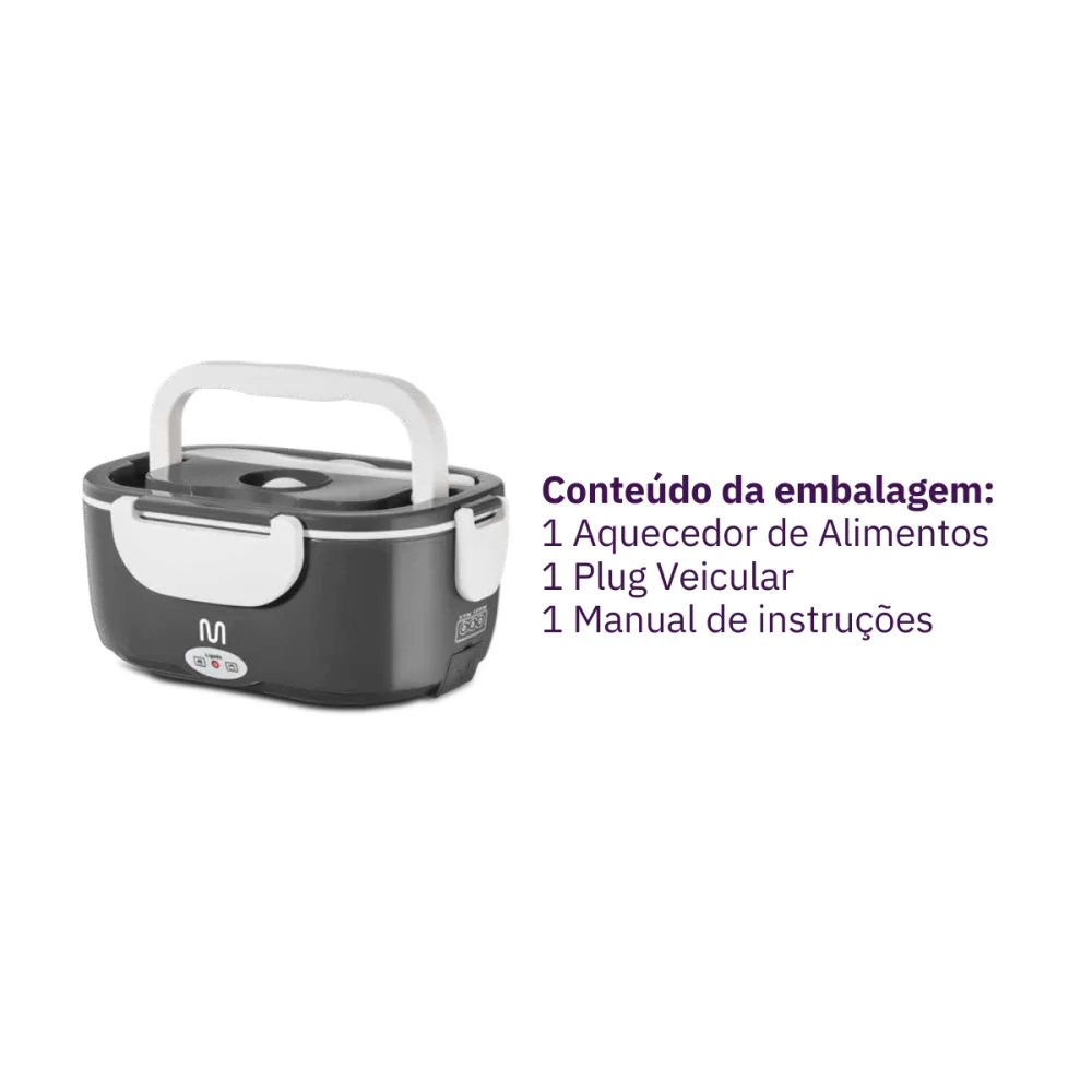 Aquecedor de Alimentos Gourmet com Cabo Veicular 60W 1 Litro CE271 Multilaser