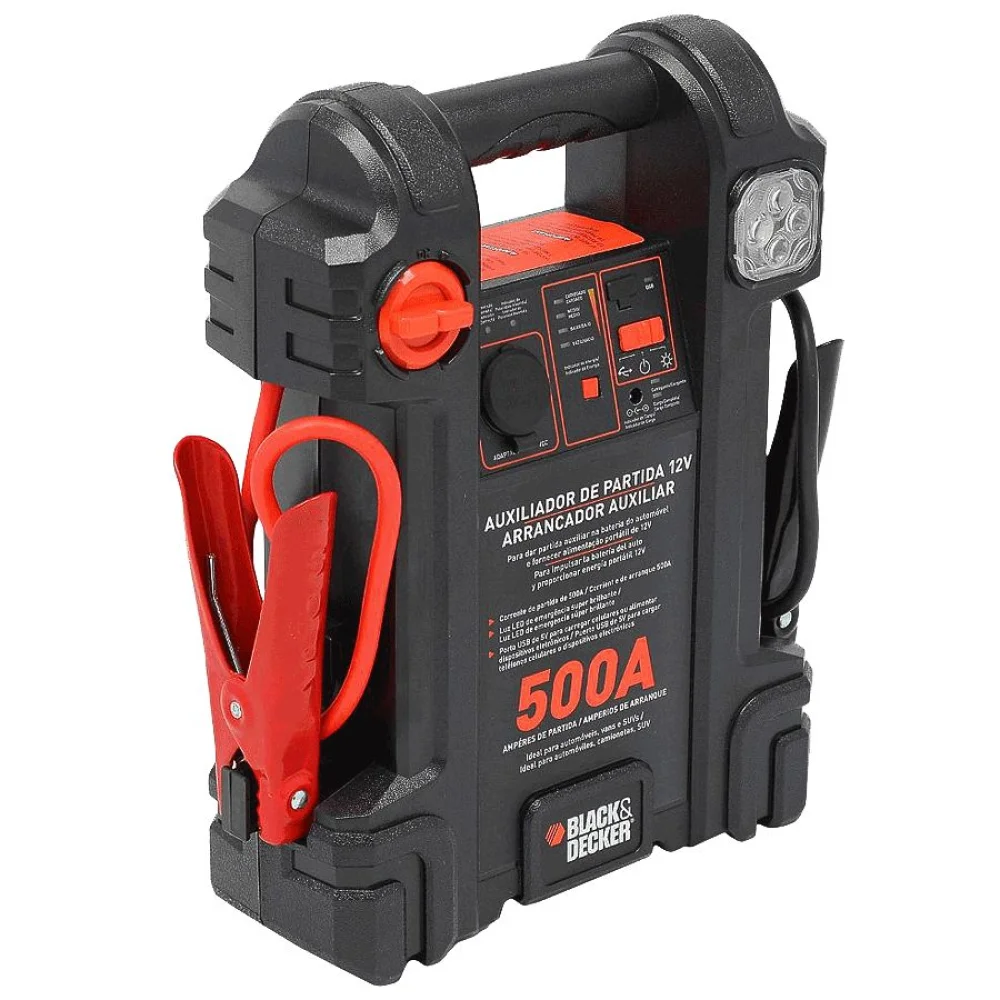 Arrancador Auxiliar de Partida para Automóveis 500 Amperes 12V JS500S Black&Decker  Bivolt